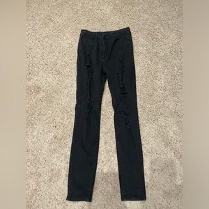 SHEIN black ripped skinny jeans